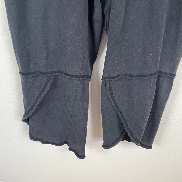 Free People Black Cozy Good Side Jumpsuit V Neck Short Sleeve Lounge Relaxed M - Picture 5 of 10